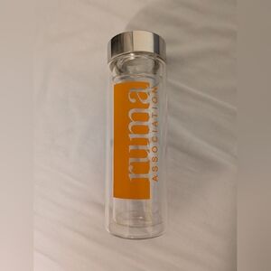 Clear Water Bottle with Orange Logo